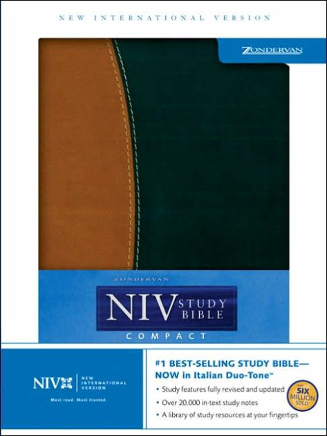 NIV Study Bible, Compact Edition: New International Version, Tan/Black ...