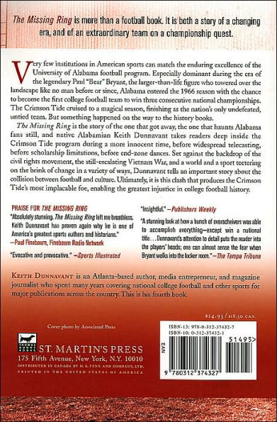 The Missing Ring: How Bear Bryant and the 1966 Alabama Crimson Tide Were Denied College Football's Most Elusive Prize