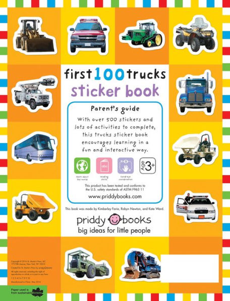 First 100 Stickers: Trucks and Things That Go: Sticker book, with Over 500 stickers