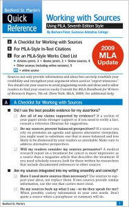 Work with Sources Using MLA with 2009 MLA Update: A Bedford/St. Martin's Quick Reference / Edition 7
