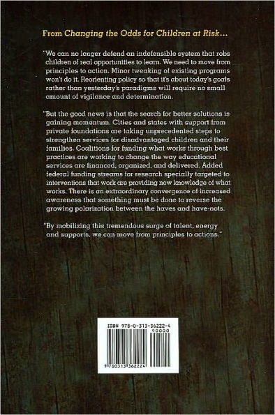 Changing the Odds for Children at Risk: Seven Essential Principles of Educational Programs that Break the Cycle of Poverty