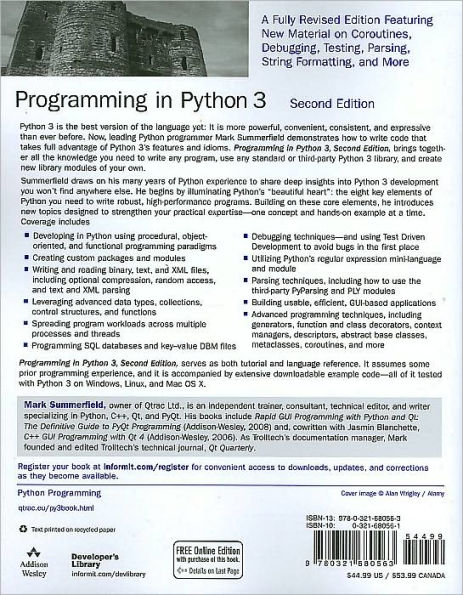 Programming in Python 3: A Complete Introduction to the Python Language / Edition 2