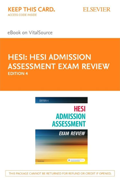 HESI Admission Assessment Exam Review eBook on VitalSource Access Code 