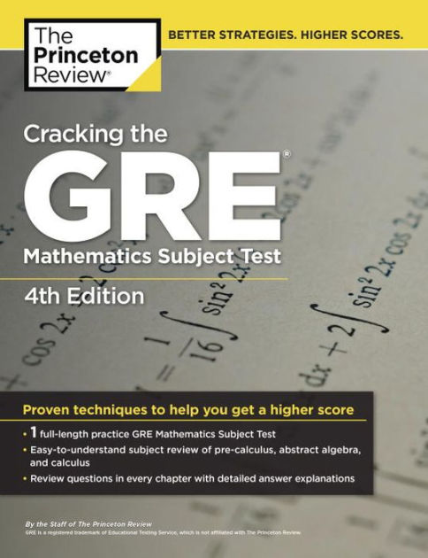 GRE　Test,　4th　Mathematics　Review,　Subject　Edition　Barnes　Princeton　by　The　Paperback　Noble®　Cracking　the