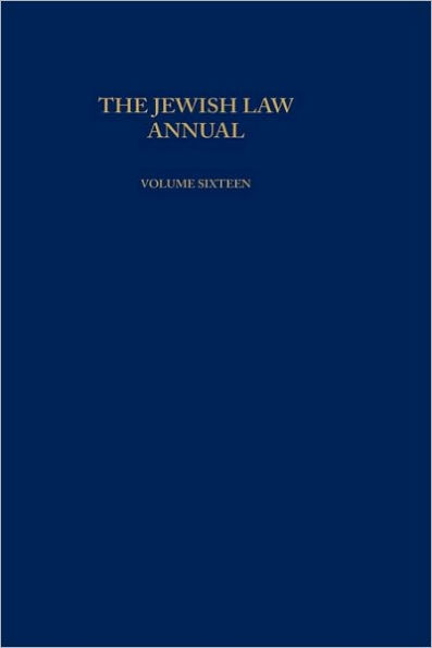 The Jewish Law Annual Volume 16 / Edition 1