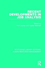 Title: Recent Developments in Job Analysis, Author: Kurt Landau