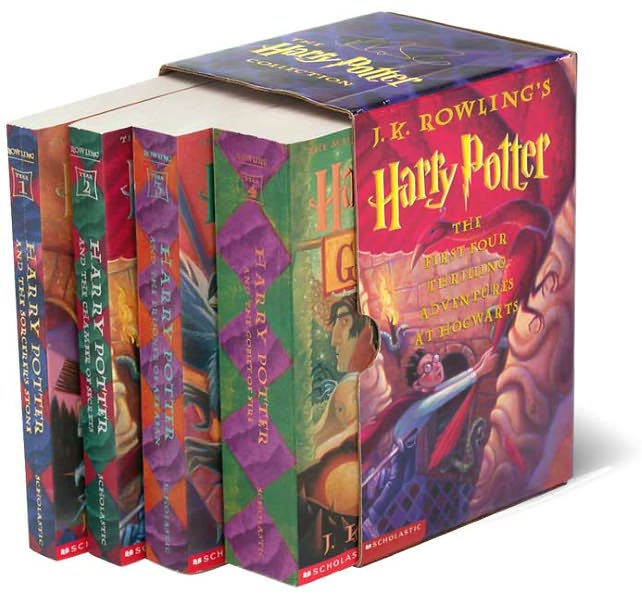 Harry Potter Paperback Boxed Set, Books 1-4 By J. K. Rowling, Mary ...