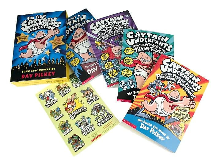 First Captain Underpants Collection Boxed Set, Books 1 4 by Dav