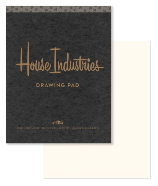 House Industries Drawing Pad: 40 Acid-Free Sheets, Drawing Tips, Extra-Thick Backing Board