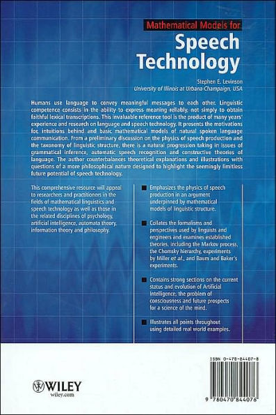 Mathematical Models for Speech Technology / Edition 1