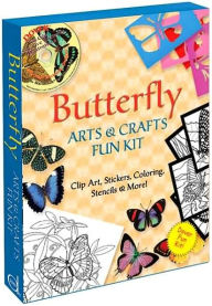 Butterfly Arts and Crafts Fun Kit: Clip Art, Stickers, Coloring, Stencils and More!