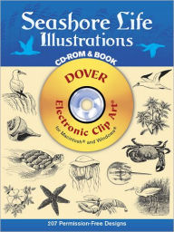 Seashore Life Illustrations (Black and White Electronic Design Series)