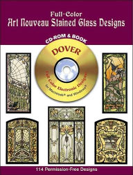 Full-Color Art Nouveau Stained Glass Designs