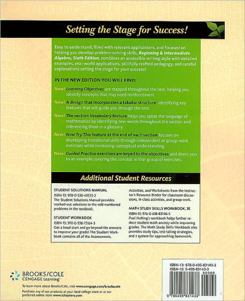 Beginning and Intermediate Algebra: An Integrated Approach / Edition 6