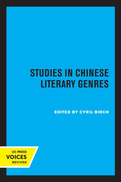 Studies in Chinese Literary Genres