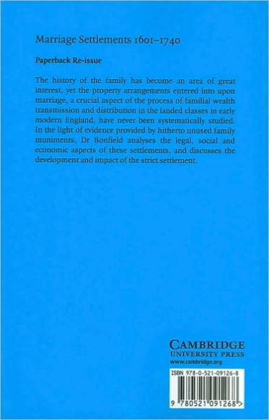 Marriage Settlements, 1601-1740: The Adoption of the Strict Settlement