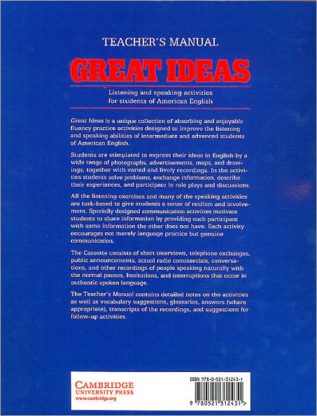 Great Ideas Teacher's manual: Listening and Speaking Activities for Students of American English