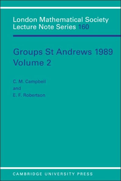 Groups St Andrews 1989: Volume 2