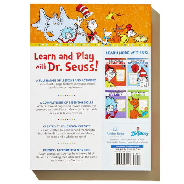 Dr. Seuss Workbook: Grade 2: 260+ Fun Activities with Stickers and More! (Spelling, Phonics, Reading Comprehension, Grammar, Math, Addition & Subtraction, Science)