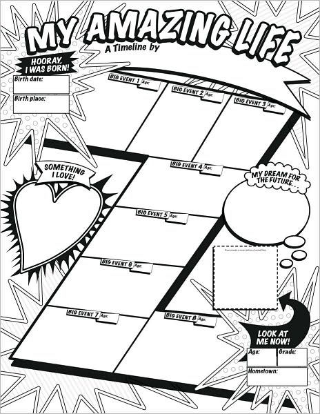 Graphic Organizer Posters: My Timeline GRADES 3-6: 30 Fill-in Personal