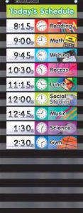 Title: Daily Schedule (Black) Pocket Chart