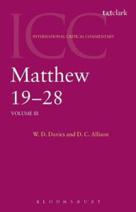 Title: Matthew 19-28: Volume 3, Author: W. D. Davies