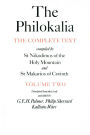 The Philokalia, Volume 2: The Complete Text; Compiled by St. Nikodimos of the Holy Mountain & St. Markarios of Corinth