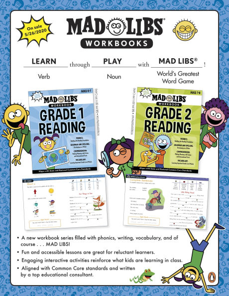 Mad Libs Workbook: Grade 1 Reading: Aligns with State and National Common Core Standards