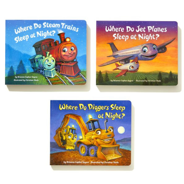 Where Do Diggers, Trains, and Planes Sleep at Night? Board Book Boxed Set