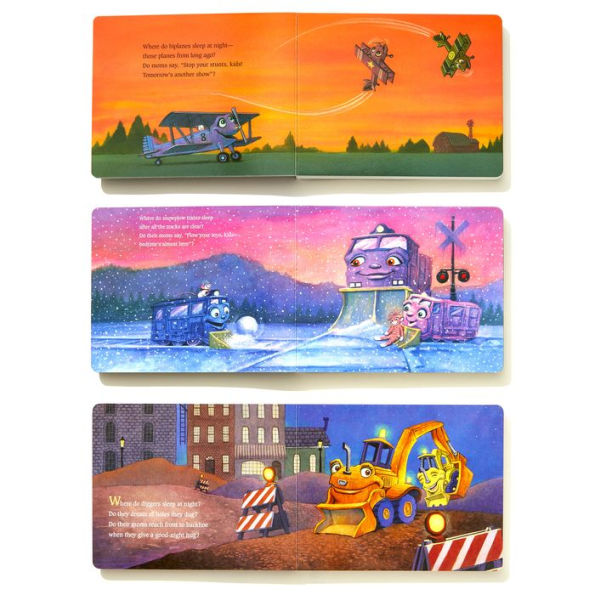 Where Do Diggers, Trains, and Planes Sleep at Night? Board Book Boxed Set