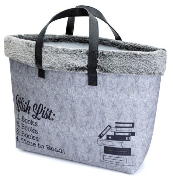 B&N Exclusive Grey Wish List Holiday Tote