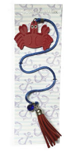 Title: Bookmark Charm Enamel Crab w/tassel