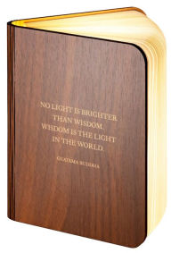 Title: Wooden Folding LED Book Lamp Featuring No Light is Brighter Quotation