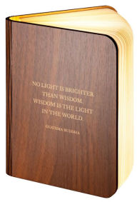 Wooden Folding LED Book Lamp Featuring No Light is Brighter Quotation