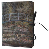 Title: Monet Bridge over a Pond of Water Lilies Leather Journal with Suede Tie, 192 lined pages, 6