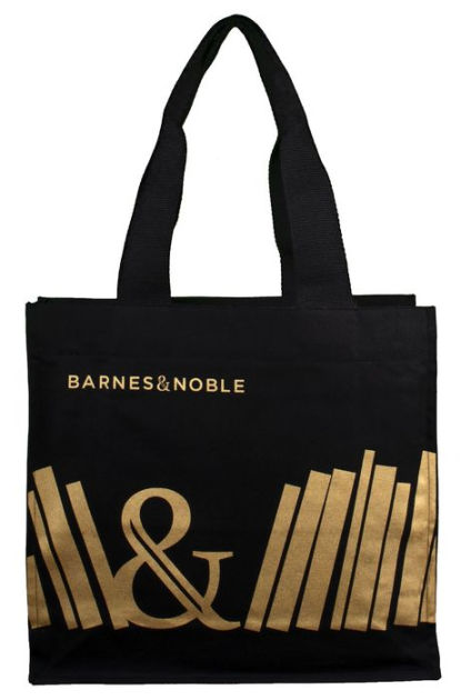 100% Cotton Black Canvas Tote with Gold Colour Print by re-wrap