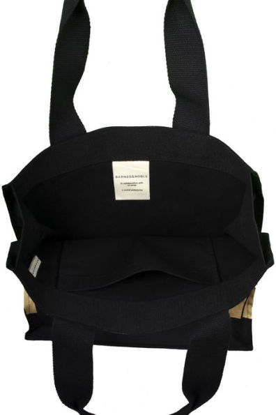 100% Cotton Black Canvas Tote with Gold Colour Print