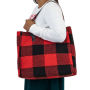 Alternative view 5 of B&N Exclusive Red Buffalo Plaid Sherpa Tote