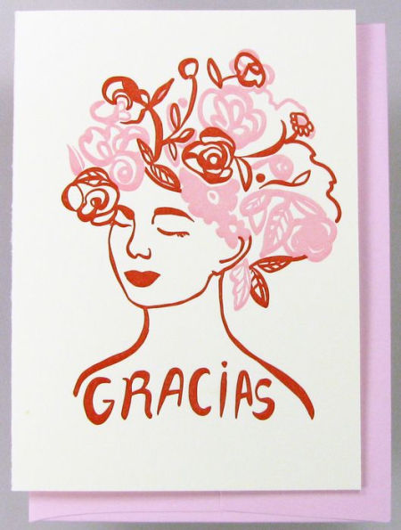 Thank You Greeting Card Gracias Woman