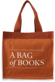 Title: A Bag of Books Tote, 100% Cotton Rust Canvas