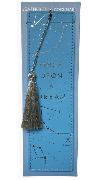 Once Upon A Dream Leatherette Bookmark with Tassel Silver Accents