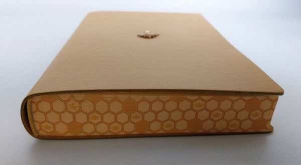Leather Journal w/ Decorated Edge - Brass Bee