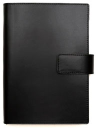 Smooth Black Leather Journal w/ Snap