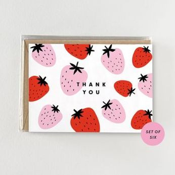 Thank You Funky Strawberries S/6