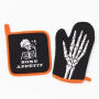 Bone Appetit Oven Mitt and Pot Holder Set