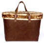 Alternative view 2 of Holiday Dark Brown Felt Tote w/light brown fur trim