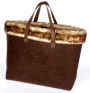 Alternative view 3 of Holiday Dark Brown Felt Tote w/light brown fur trim