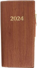 2024 Monthly Pocket Tan Bonded Leather w/pen Engagement Calendar