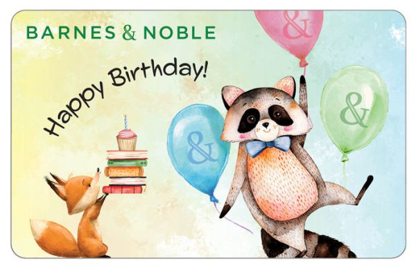 Kids Raccoon Happy Birthday Gift Card