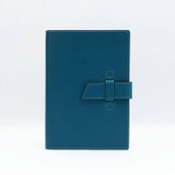 Title: Blue Leather Journal with Leather Flap Closure and Lined Pages